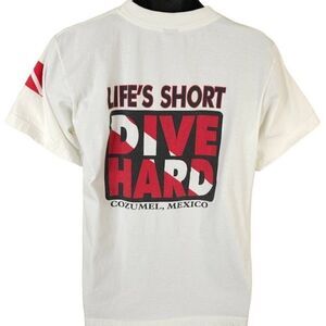 Vintage Scuba Diving T Shirt Mens Size Medium 90s Lifes Short Dive Hard Cozumel